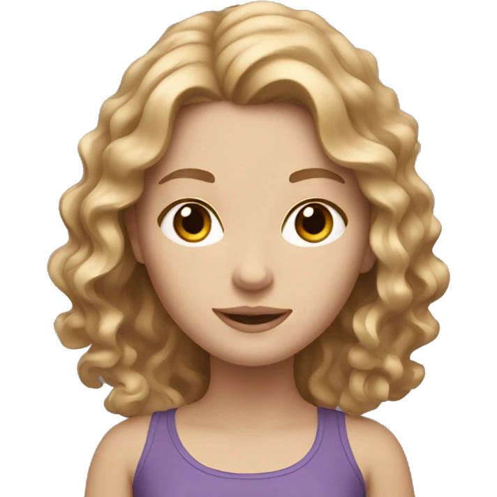 white girl with light brown wavy hair emoji