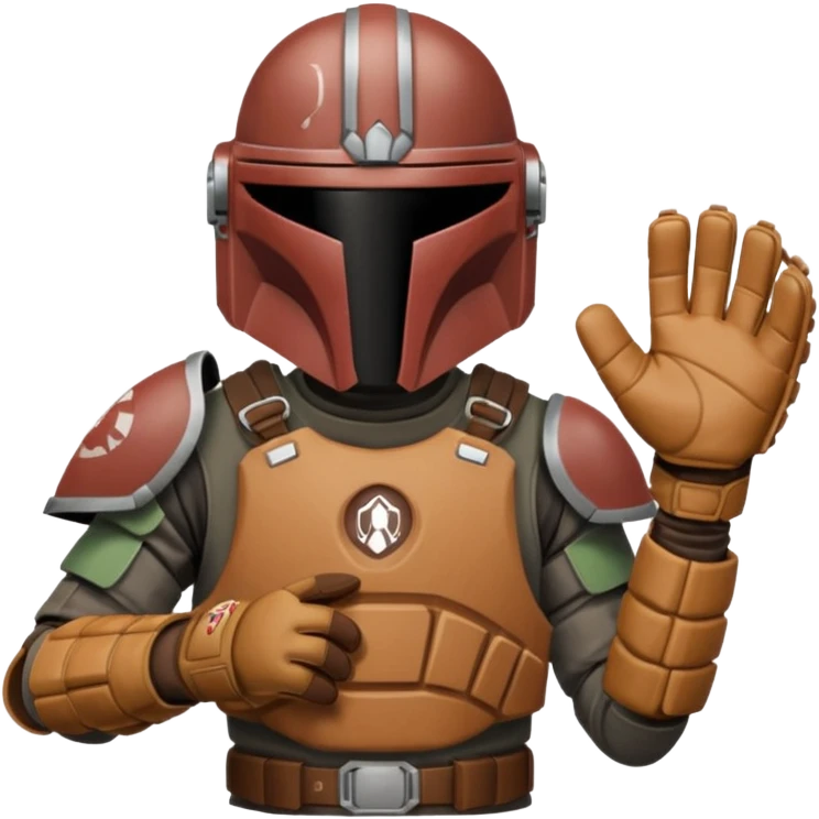 Mandalorian with a Catcher's mitt emoji
