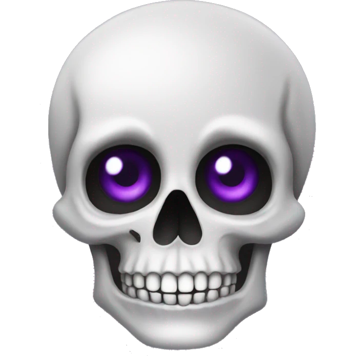 skull emoji but coquette with purple eyes  emoji