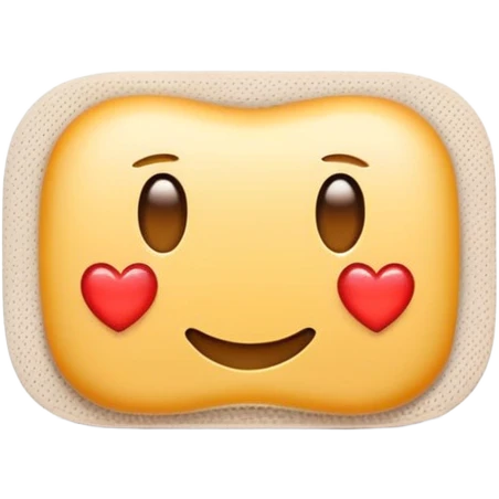 single adhesive bandage in light beige tone, rectangular with rounded edges and a small padded center, slightly textured surface with subtle perforation dots on each end, positioned flat, no face, no skin or wound, apple emoji style, soft lighting, subtle shadows, emoji scale emoji