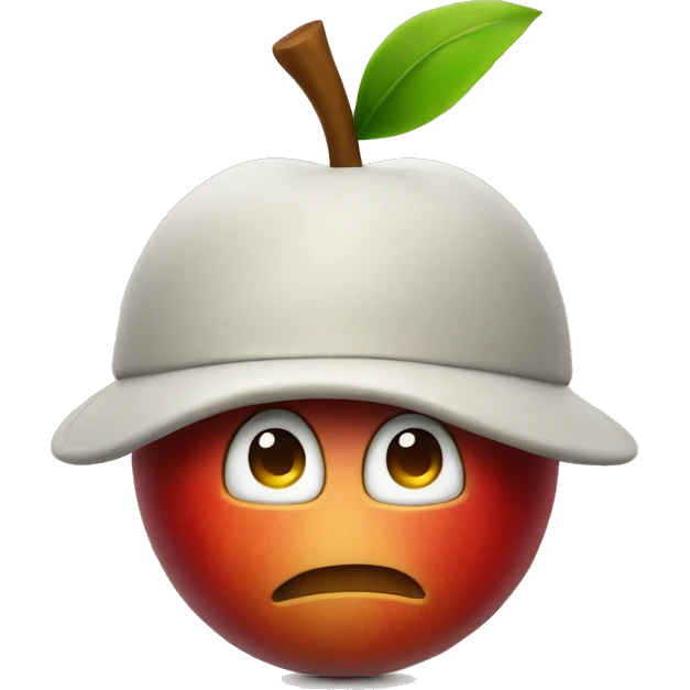 Apple with hat emoji