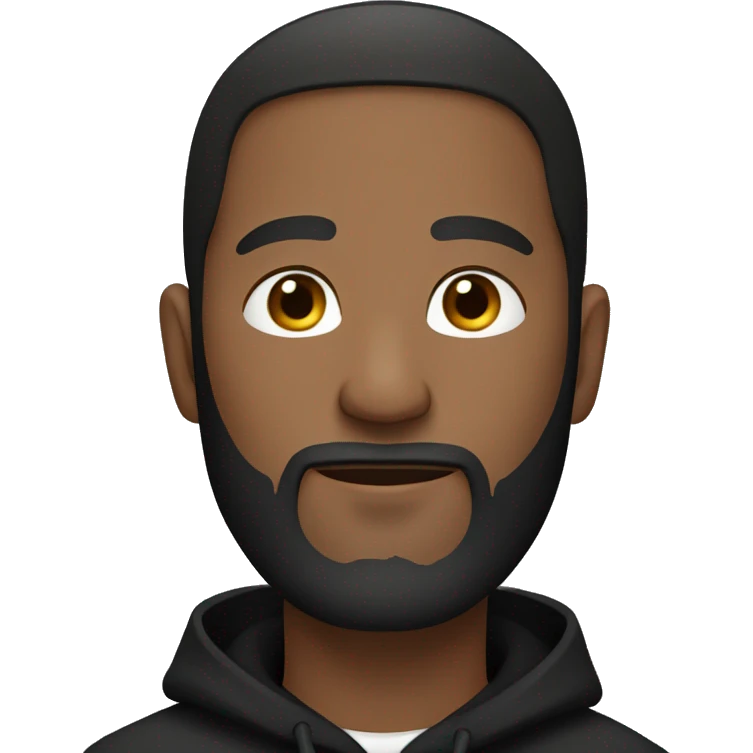 bearded man with black hoodie emoji