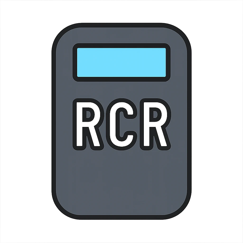 black riot shield with RCR in white, rectangular viewing window, minimal color icon style emoji