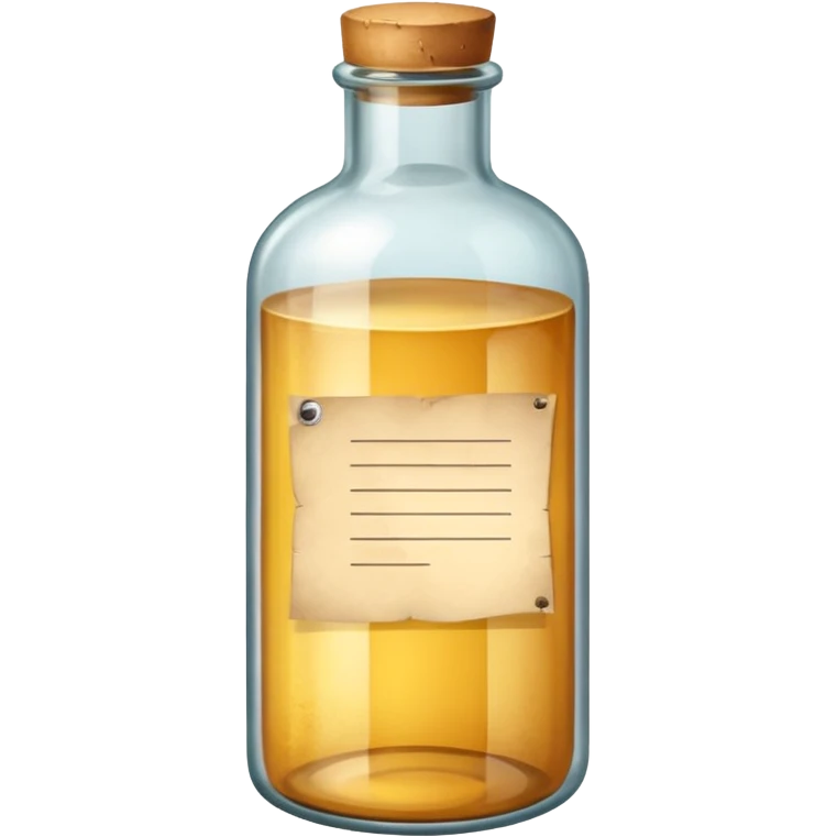 glass bottle with a paper message inside emoji