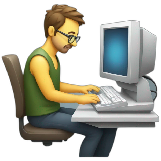 developer typing on computer emoji