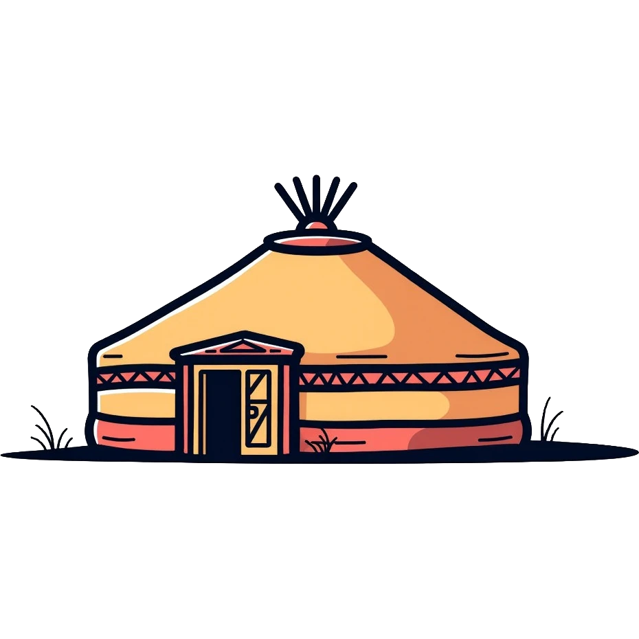 Kazakh yurt, traditional nomadic dwelling emoji