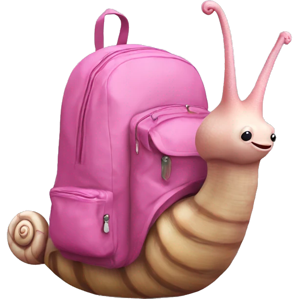 snail with pink backpack emoji