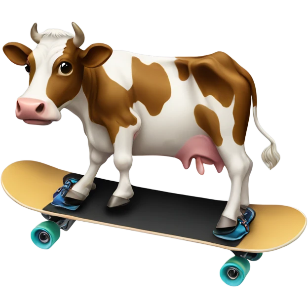 Cow skate boarding emoji