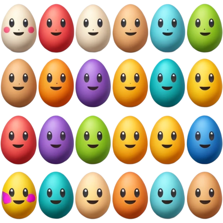 Summer themed eggs emoji