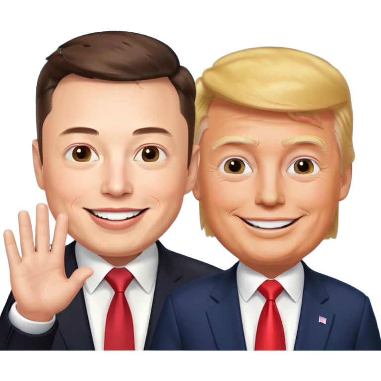 Elon musk waving with Donald Trump  emoji