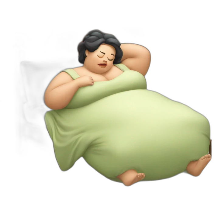 A fat lady sleep emoji