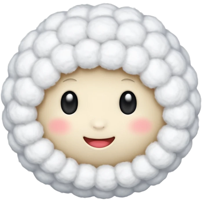 Cotton, soft fluffy ball emoji