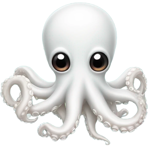 white octopus with only one tentacle  emoji
