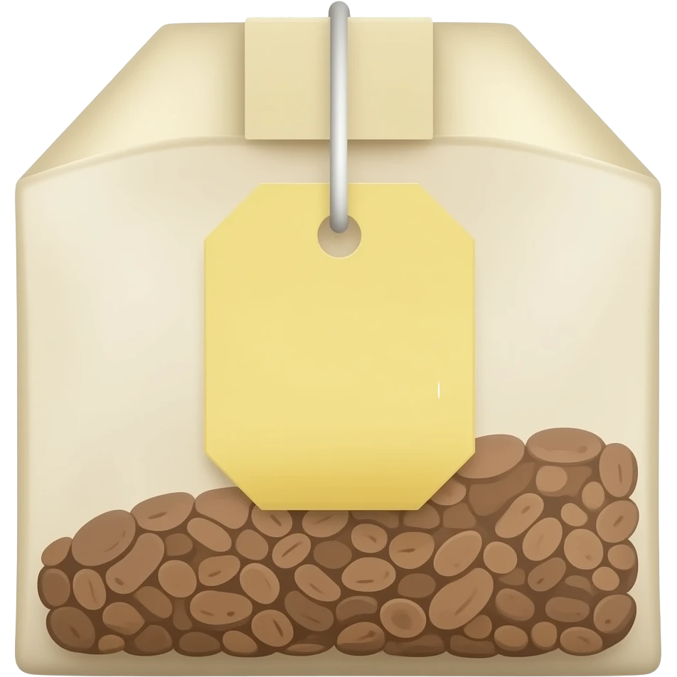 mate servido en una taza con un saco de te sin nada, solo el saco emoji