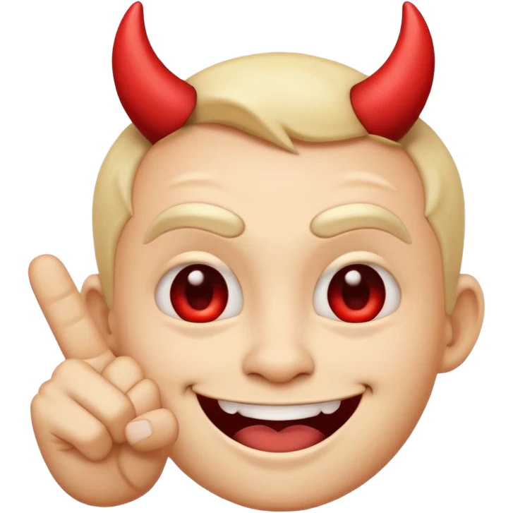 este emoji 😈 con unos dedos groseros 🖕🏽en los lados emoji