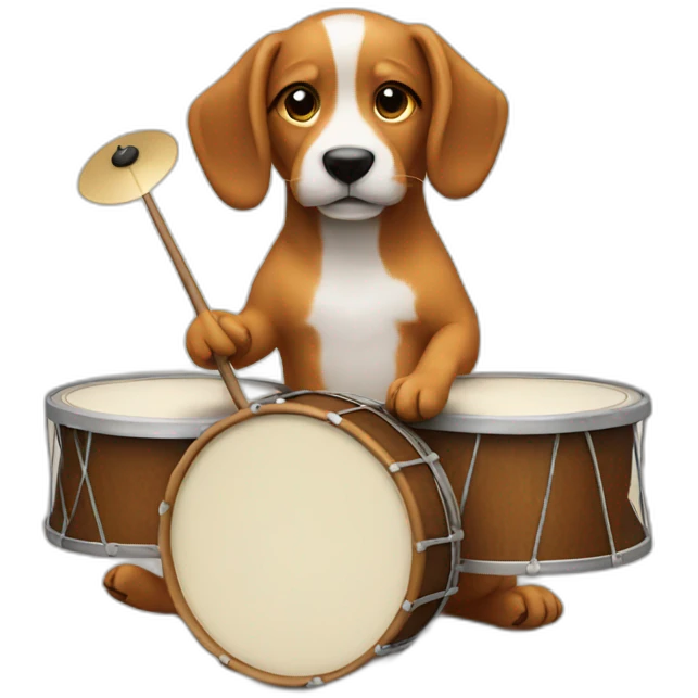 Dog playing the drum emoji