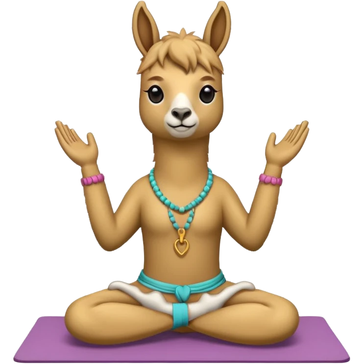 llama doing yoga emoji