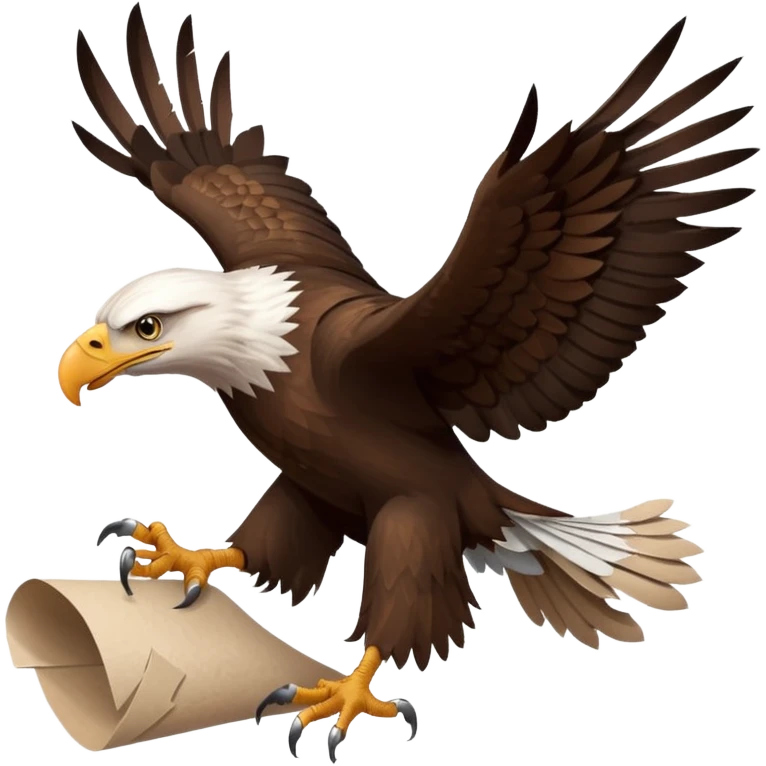 Eagle drag a roll of paper in his legs emoji