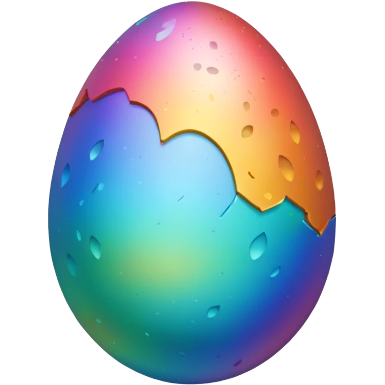 rainbow egg cracked  emoji