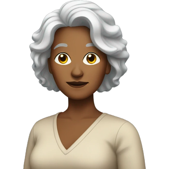 Brown mature woman with locks emoji