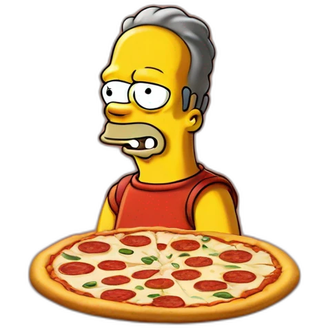 Simpson eting pizza emoji