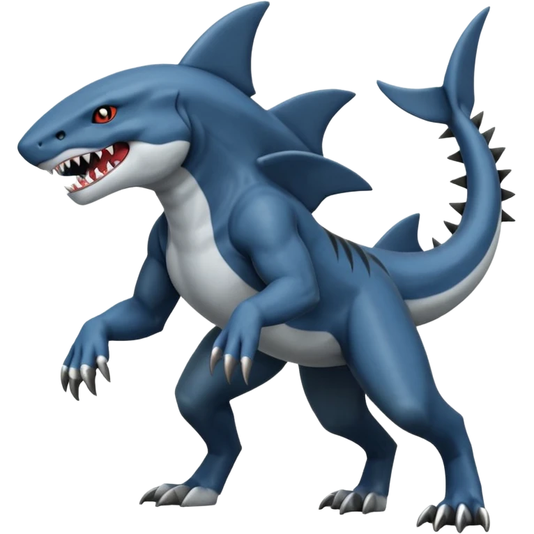 dark-deep-denim-greyish-steel-blue 4-legged digitigrade land-shark-landhai-vernid-sergal-sharpedo-Nargacuga-houndoom-hybrid-fusion-creature, full body emoji