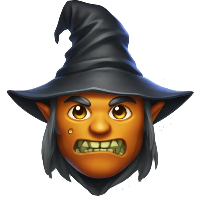 half-orc male wizard necromancer pumpkin emoji