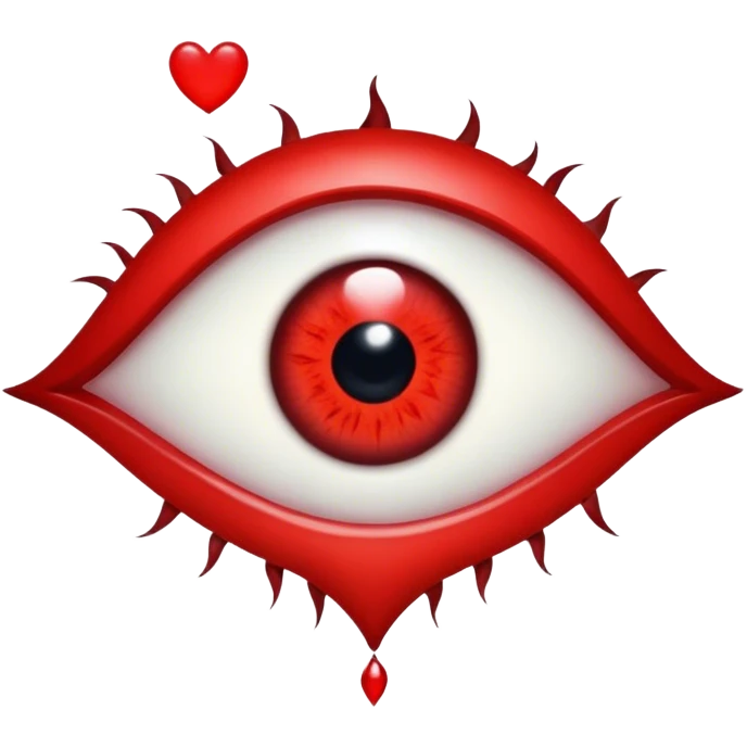Evil eye with red heart emoji