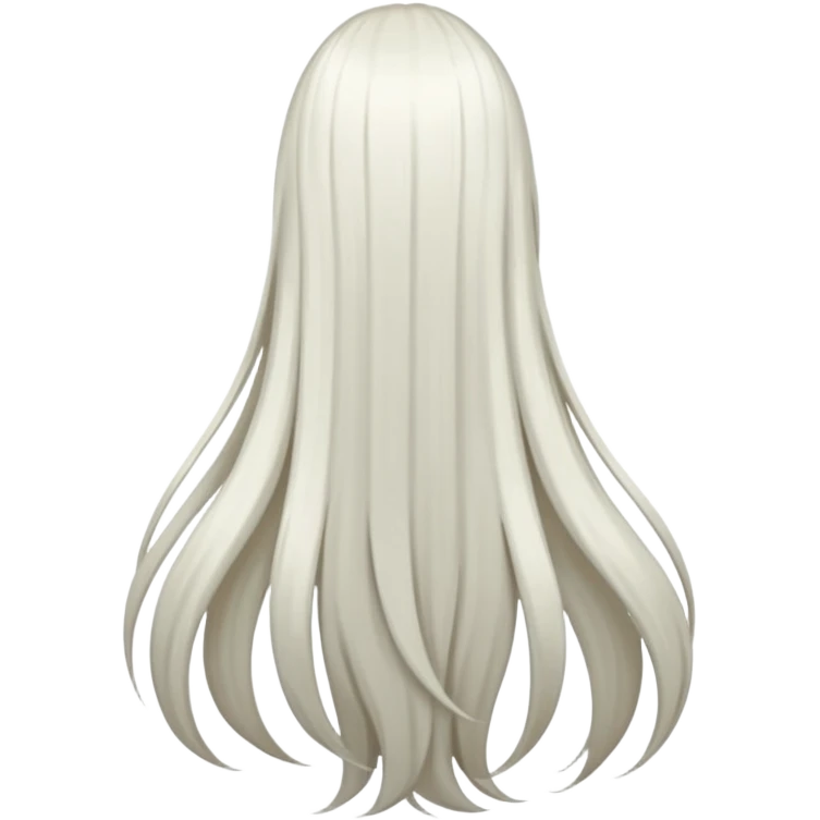 back view of long white hair emoji