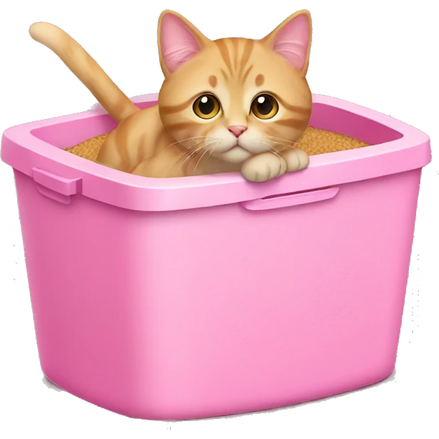 Pink litter box with litter  emoji