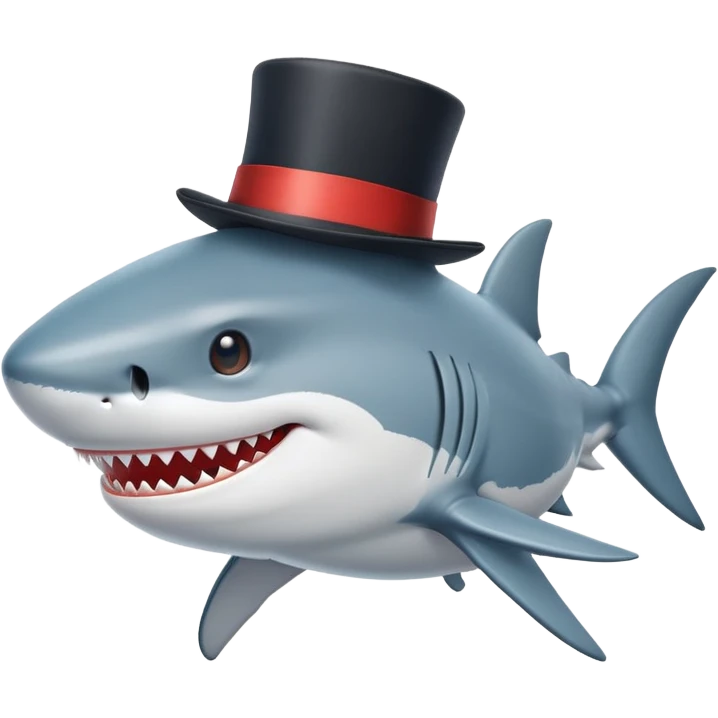shark wearing a top hat emoji