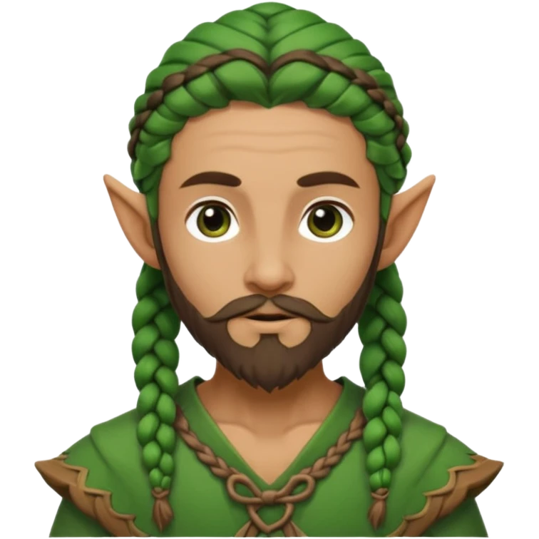 Forest elf with braided beard and bow emoji