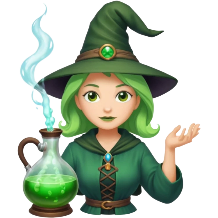 green witch cooking potion emoji