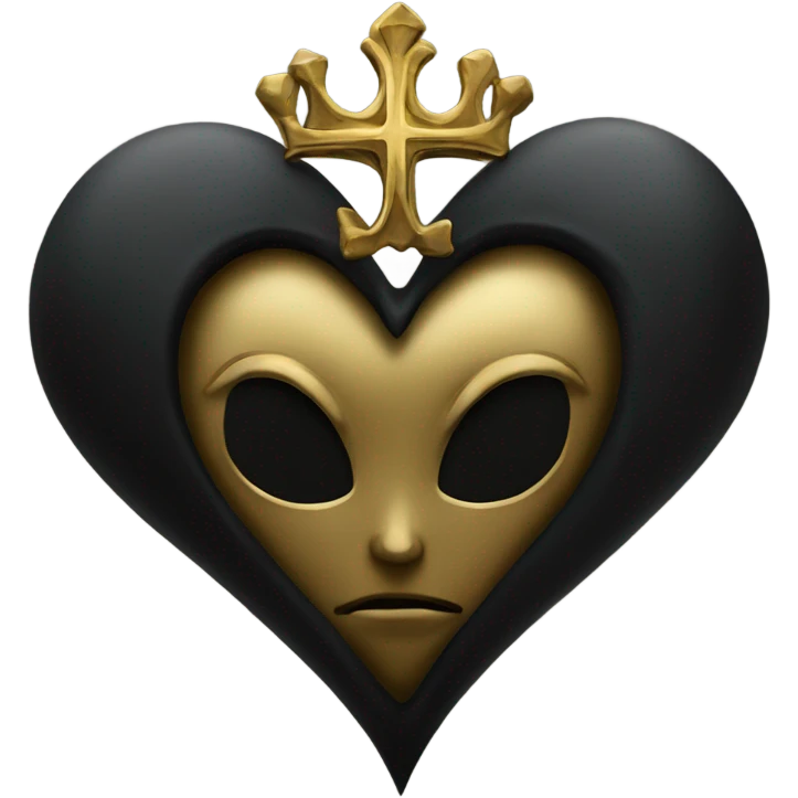 gothic black and gold holy heart emoji