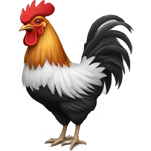 A rooster who has a tire instead of a body emoji