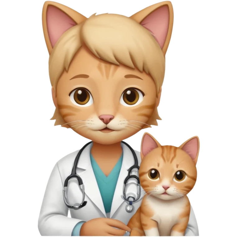veterinarian examining a cat emoji