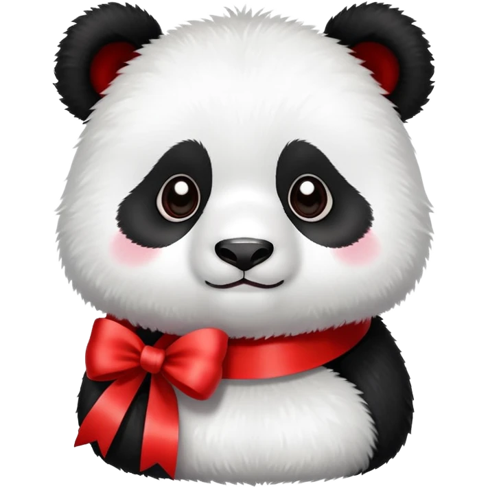 Cute panda with ribbon emoji