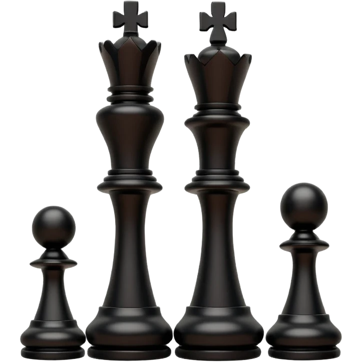 black wooden chess pieces, emoji