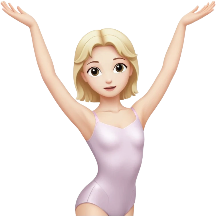 female ballet dancer, blond hair, arms raised, no pink color emoji