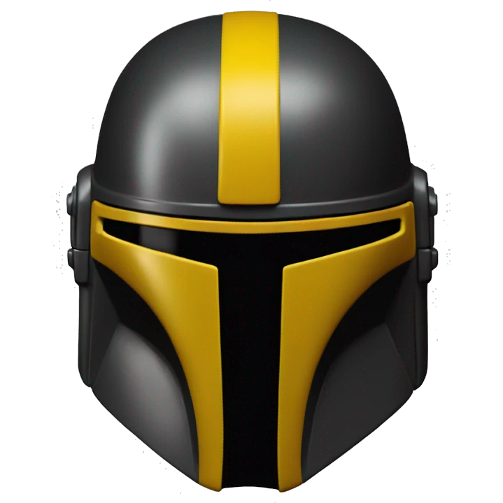 Mandalorian helmet black and yellow emoji