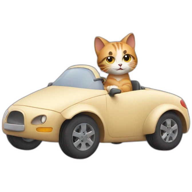 Cat riding car emoji