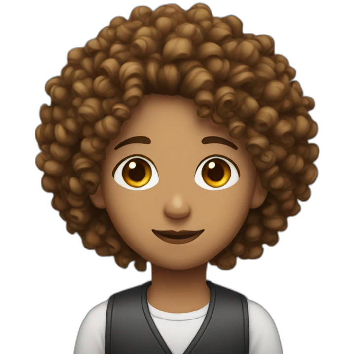 Nb person with curly hair and piercings emoji