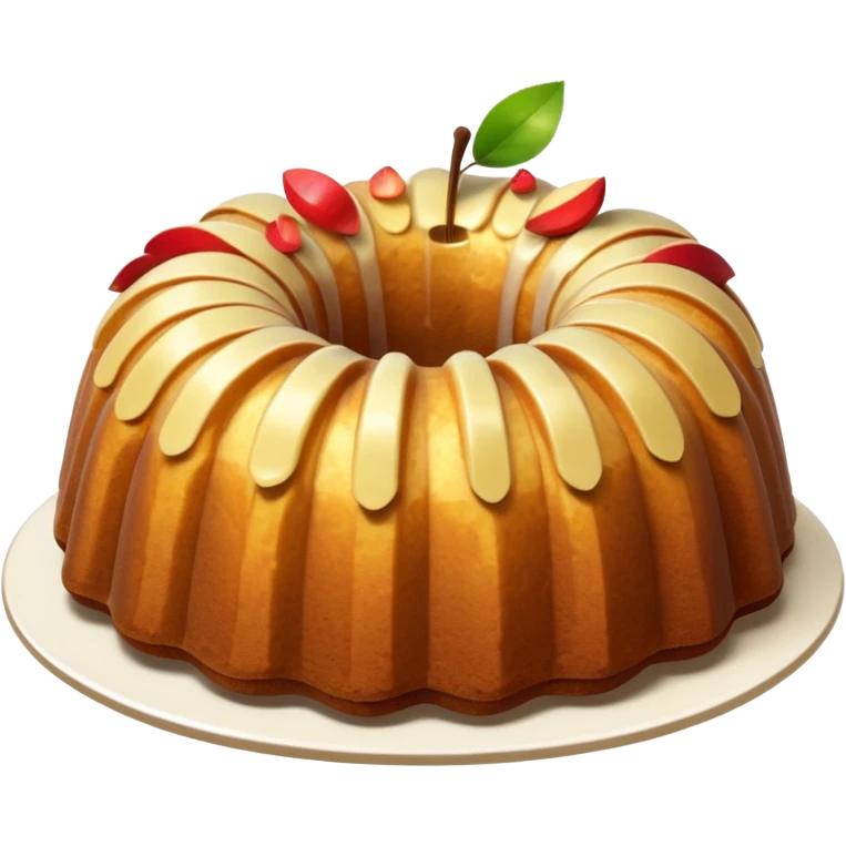 Bundt cake with apple pieces  emoji