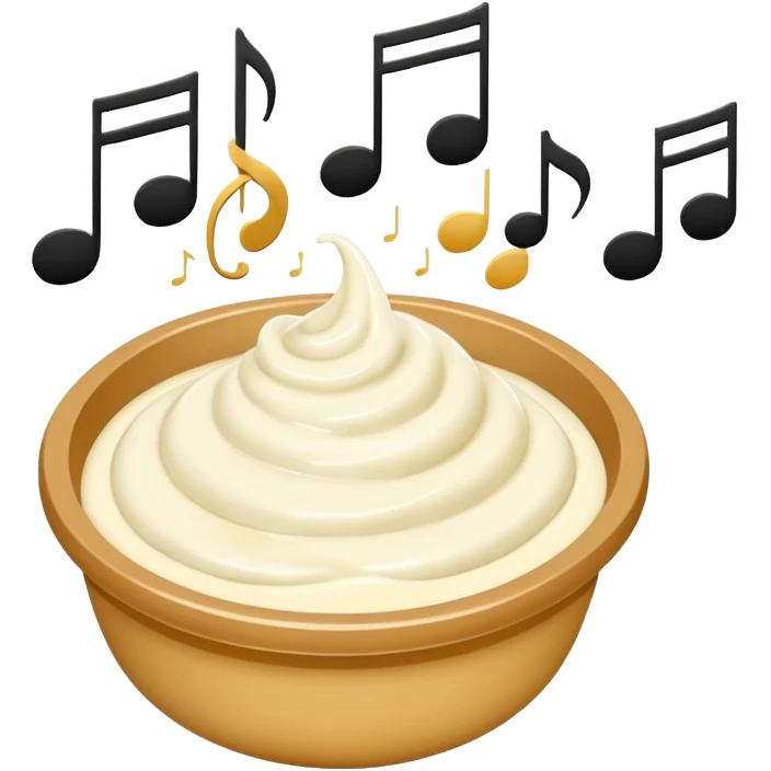 Mayonnaise and musical notes emoji
