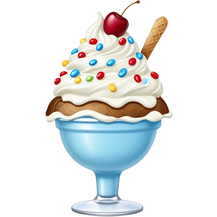 Light blue ice cream sundae emoji