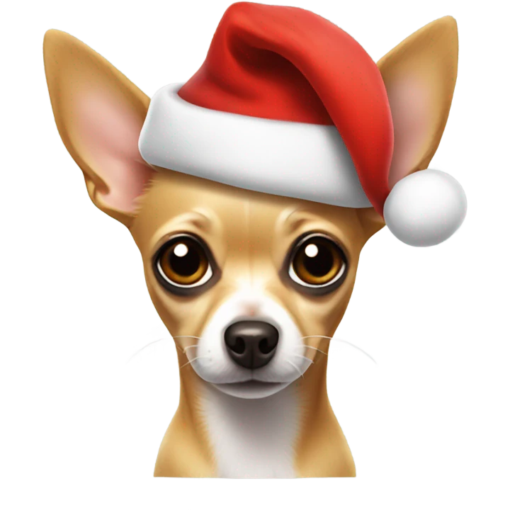 Chihuahua wearing Santa hat emoji