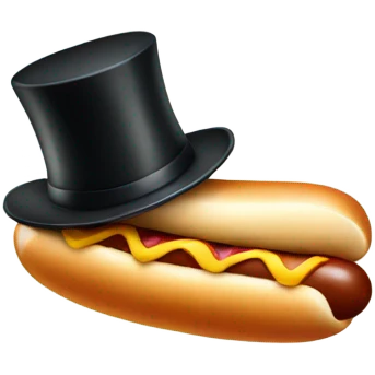 Hot dog with a top hat emoji