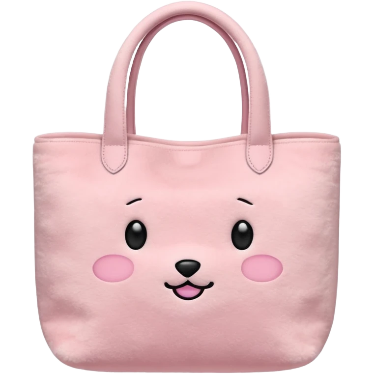 Aesthetic pink plush tote bag emoji