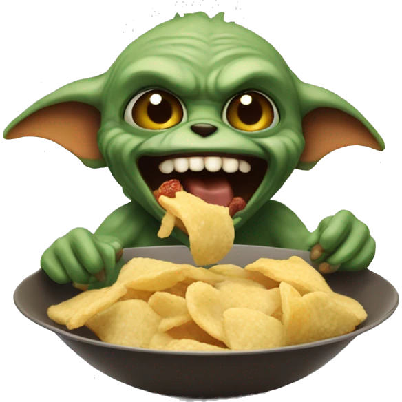 Gremlin eating a snack emoji
