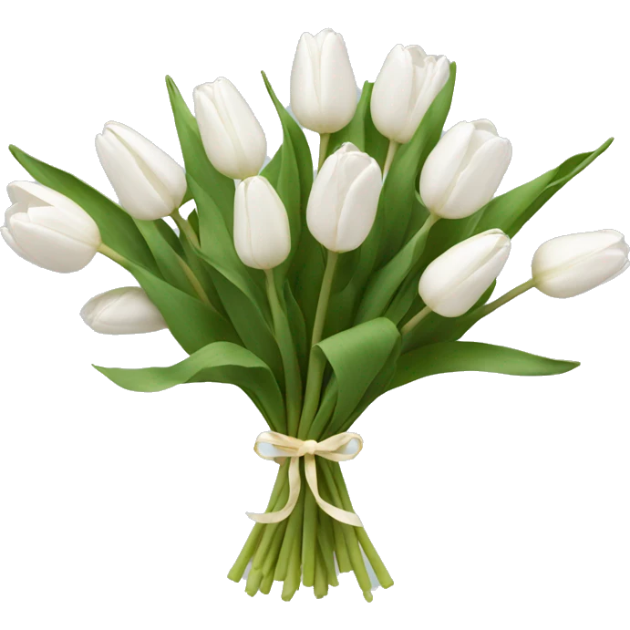 white tulip bouquet  emoji